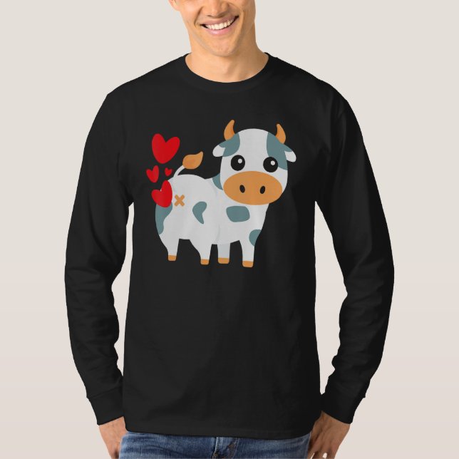 Camiseta Cow Hearts Funny Cute Día de San Valentín (Anverso)