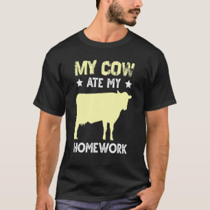 Camiseta Cow Homework Comer Excusa Cita Heifer Calf Barn