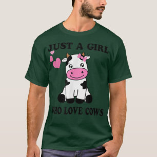 Camiseta Cow Just A Girl Who Love Cows Farmer Butcher Milk 