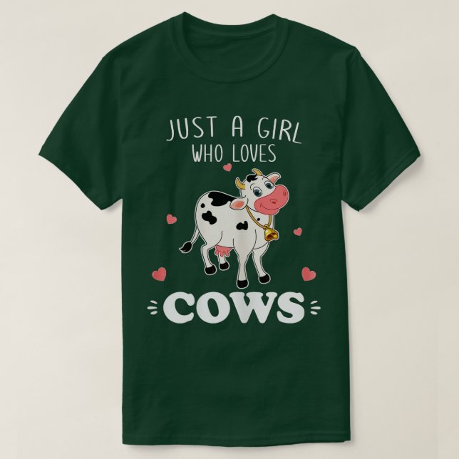 Camiseta Cow Just A Girl Who Loves Cows  (Diseño del anverso)