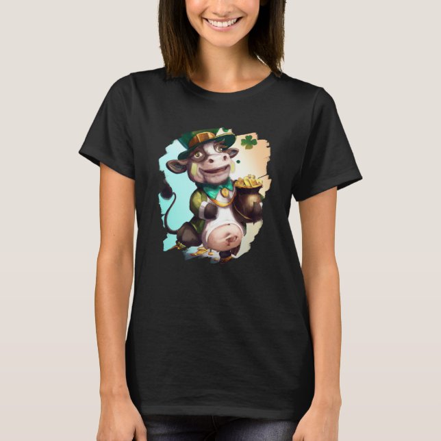 Camiseta Cow Leprechaun Cows St Patricks Day (Anverso)
