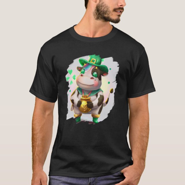 Camiseta Cow Leprechaun Cows St Patricks Day  3 (Anverso)