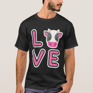 Camiseta Cow Love Box Emoji Face Chicas Niños Pequeños Muje