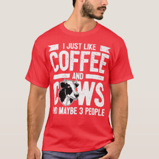 Camiseta Cow Lover Cattle Farmer Coffee And Cows