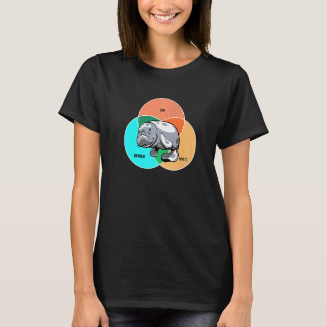 Camiseta Cow Mermaid Potato Sea Cow Zookeeper Sea Animal Ma (Anverso)