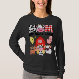 Camiseta Cow Mom Birthday Crew Farm Tema Animales Niños Bir