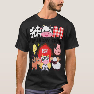 Camiseta Cow Mom Birthday Crew Farm Tema Animales Niños Bir