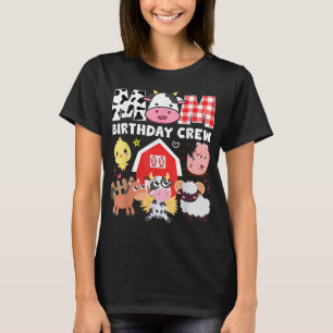 Camiseta Cow Mom Birthday Crew Farm Tema Animales Niños Bir