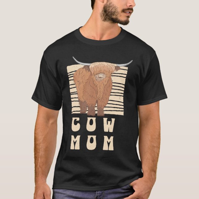 Camiseta Cow Mom  Farmer Scottish Highland Cows Cowgirl Boy (Anverso)