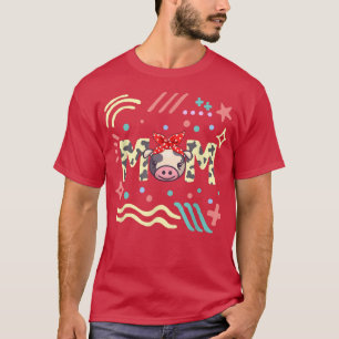 Camiseta Cow Mom Mother's Day Cow Lover Wife Farm Animal Fa