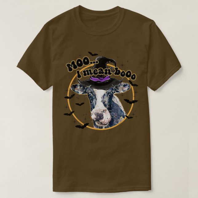 Camiseta Cow Moo I Mean Boo Halloween Fall Tees For Farmer  (Diseño del anverso)