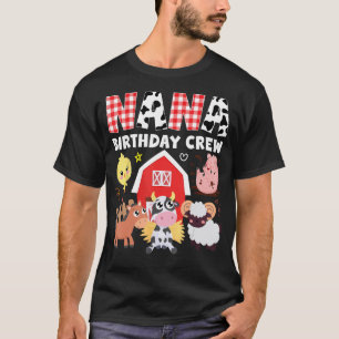 Camiseta Cow Nana Birthday Crew Farm Tema Animales Cumpleañ