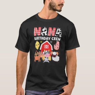 Camiseta Cow Nana Birthday Crew Farm Tema Animales Cumpleañ