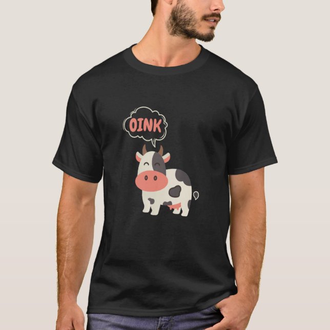 Camiseta Cow Oink Farm animal Pig (Anverso)
