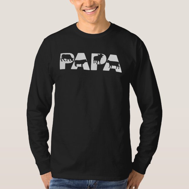 Camiseta Cow Papa  Papa Cow Father s Day (Anverso)