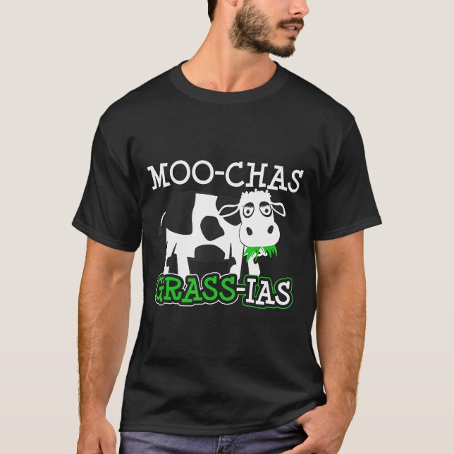 Camiseta Cow Pun Art Moo-Chas Grass-Ias (Anverso)
