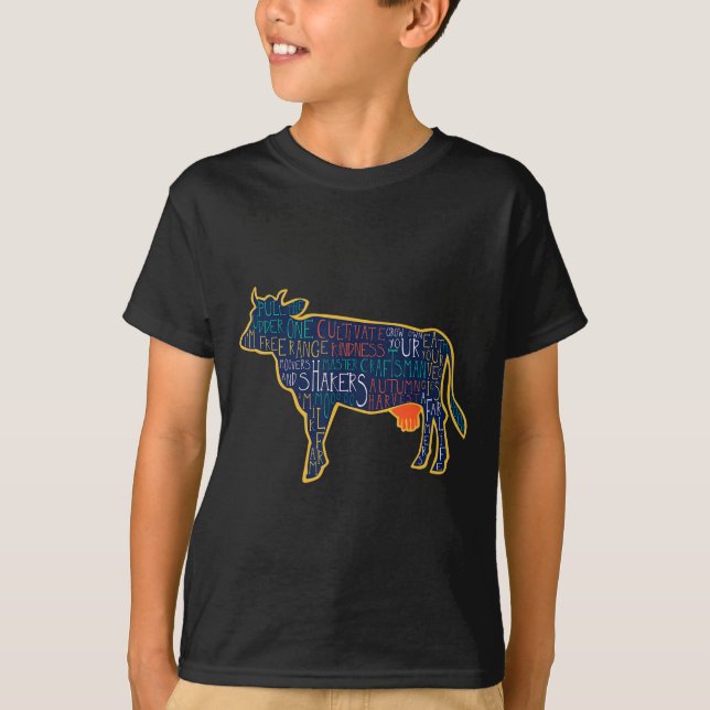 Camiseta Cow Silhouette Tygraphy Phrases Heifer Fun Chris  (Anverso)