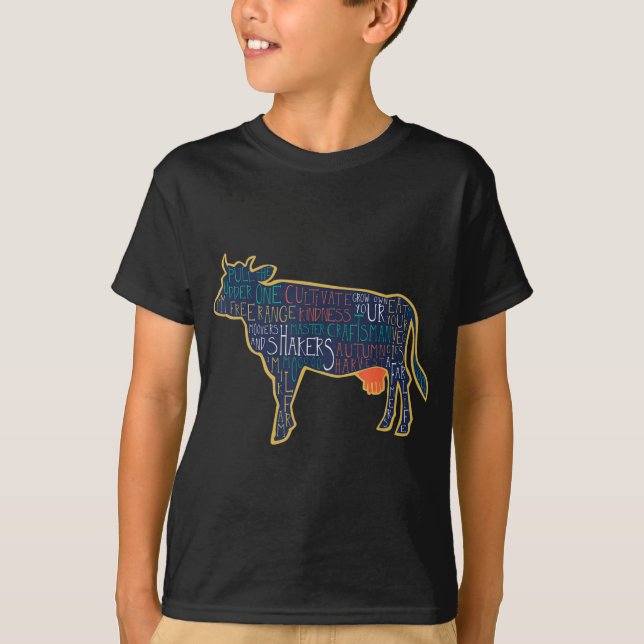 Camiseta Cow Silhouette Tygraphy Phrases Heifer Fun Chris T (Anverso)