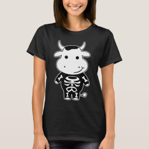 Camiseta Cow Skeleton Xray Costume Fácil Halloween Animal
