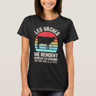 Camiseta Cow Tee Shirt Les Cows Rendent Happy Headache