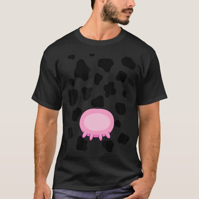 Camiseta Cow Utters Costume Cute Halloween Halloween Hombre (Anverso)
