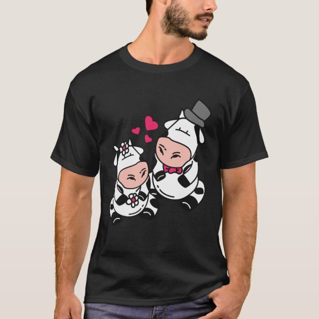 Camiseta Cow Wedding Farmers Marriage Love (Anverso)