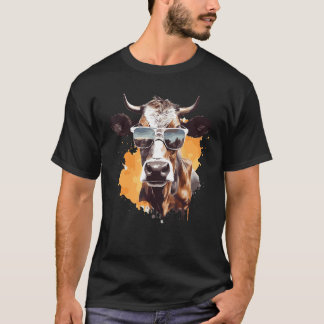 Camiseta Cow With Sunglasses Farmer 1