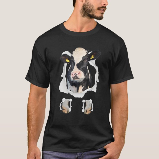 Camiseta Cow World Farm Animal Mens Womens (Anverso)