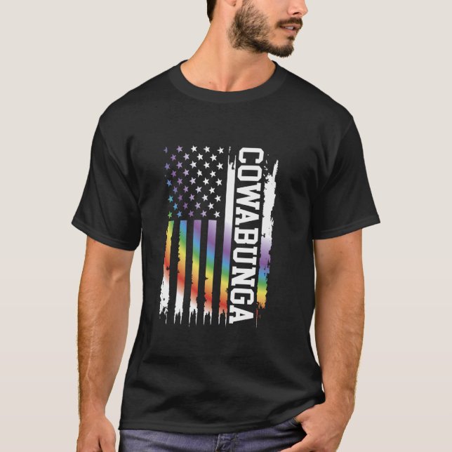 Camiseta Cowabunga Estados Unidos Arcoíris Angustiado con b (Anverso)