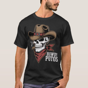 Camiseta Cowboy americano Putos Cowboy Western Outlaw Skull