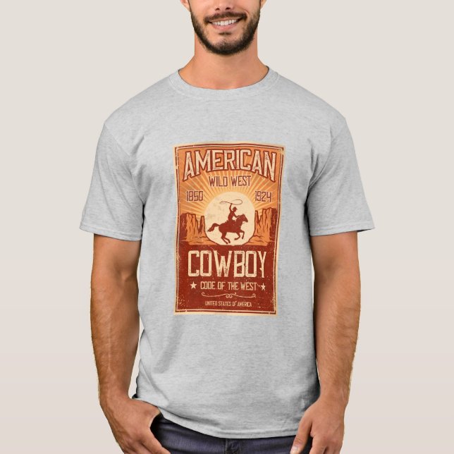 Camiseta Cowboy americano salvaje oeste (Anverso)