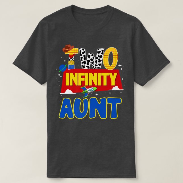 Camiseta Cowboy Aunt Two Infinity And Beyond Birthday Decor (Diseño del anverso)