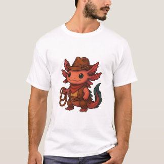 Camiseta Cowboy Axolotl T shirt - Gracioso estilo occidenta