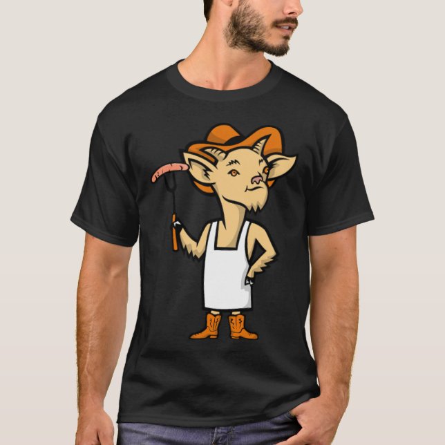 Camiseta Cowboy Billy Goat Barbecue Chef Mascot panadería 8 (Anverso)