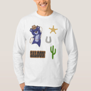 Camiseta Cowboy Blue Cute Bear Saloon Western