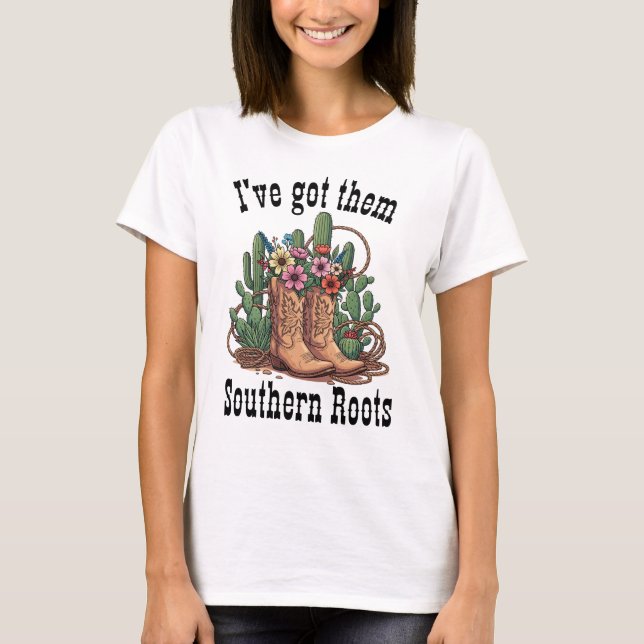 Camiseta Cowboy Boots and Wildflowers T-Shirt (Anverso)