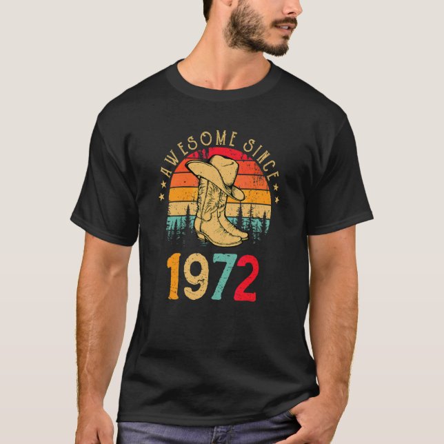 Camiseta Cowboy Boots asombroso desde 1972 50º cumpleaños 5 (Anverso)