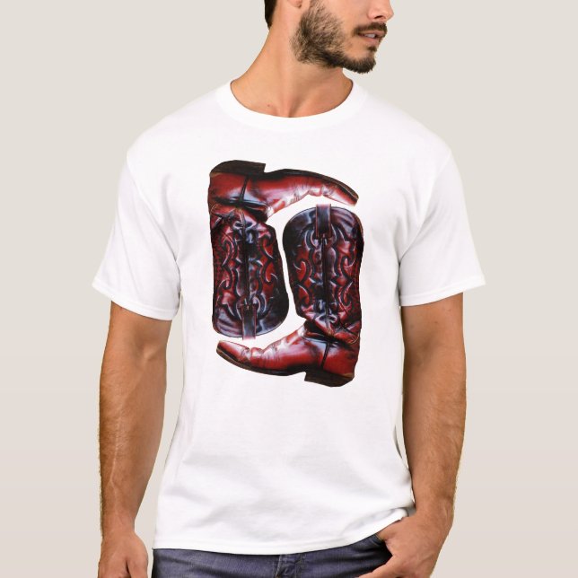 Camiseta Cowboy Boots Country Yin & Yang Balance Symbol (Anverso)