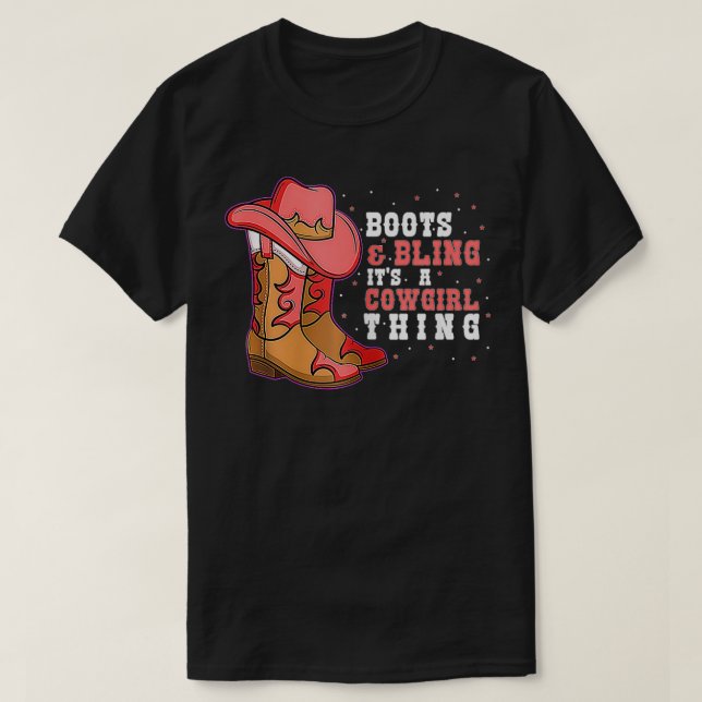 Camiseta Cowboy bota a la gallina Rodeo de la cosecha del o (Diseño del anverso)