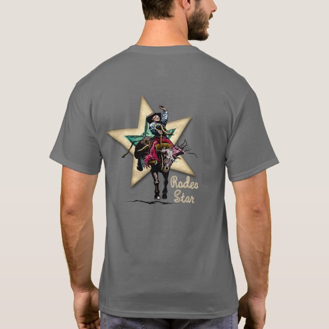 Camiseta Cowboy Bronc Rider T-Shirt de Rodeo Occidental (Reverso)