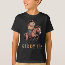 Cowboy capibara montando caballos se levanta