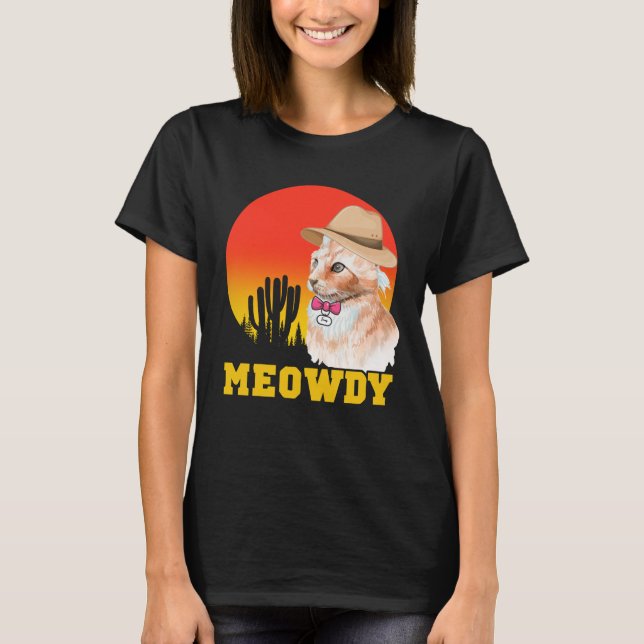 Camiseta Cowboy Cat Funny Meowdy (Anverso)
