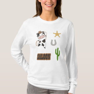 Camiseta Cowboy Cow Beef Saloon Western Pegatina Set