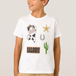 Camiseta Cowboy Cow Beef Saloon Western Pegatina Set
