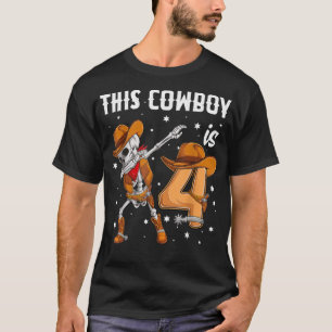 Camiseta Cowboy de 4 años Dabbing Occidental Skeleton 4bir