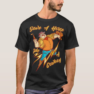 Camiseta Cowboy divertida salva a ecuestres de caballos