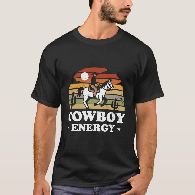 Camiseta Cowboy Energy Retro Sunset (Anverso)