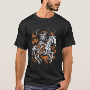 Camiseta Cowboy esqueleto montando caballos Halloween