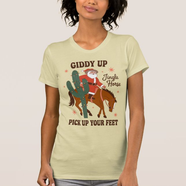 Camiseta Cowboy Giddy Up Jingle Horse Toma Tus Pies (Anverso)