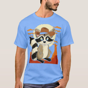 Camiseta Cowboy Gorra Western Lover Forest Animal Raccoon